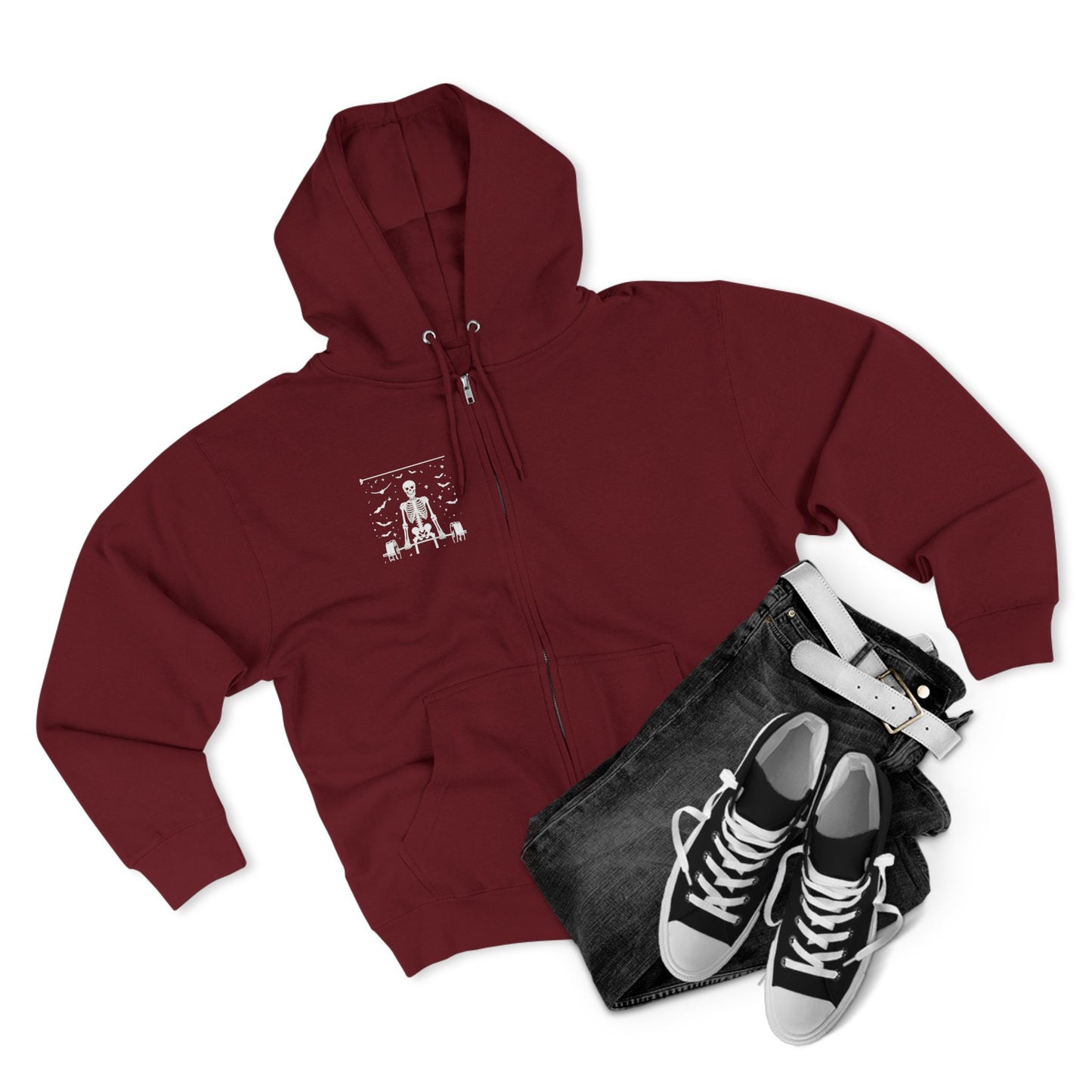 Tarot The Hierophant Zip Hoodie — Mystical Tarot Card Backprint Hoodie