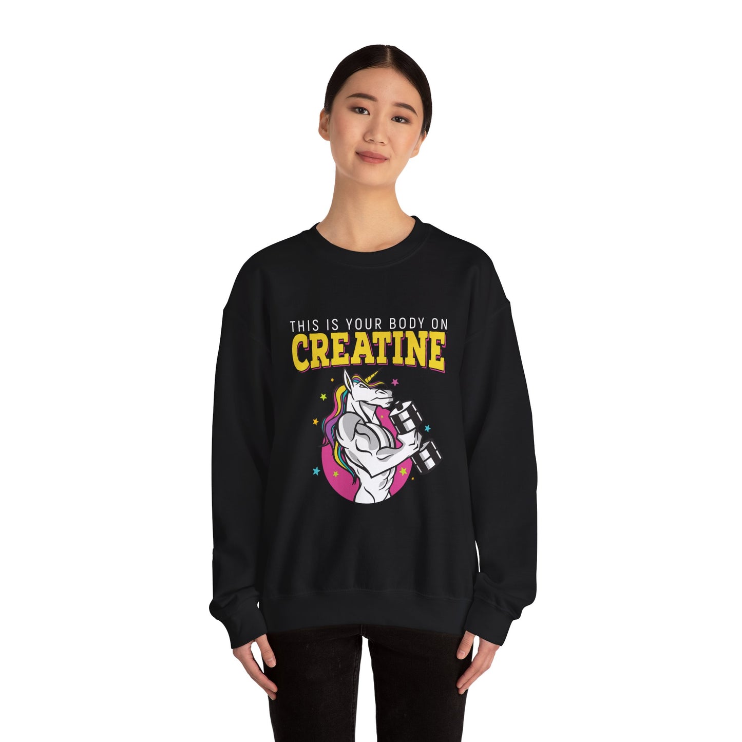 Pumped-Up Creatine Unicorn Crewneck
