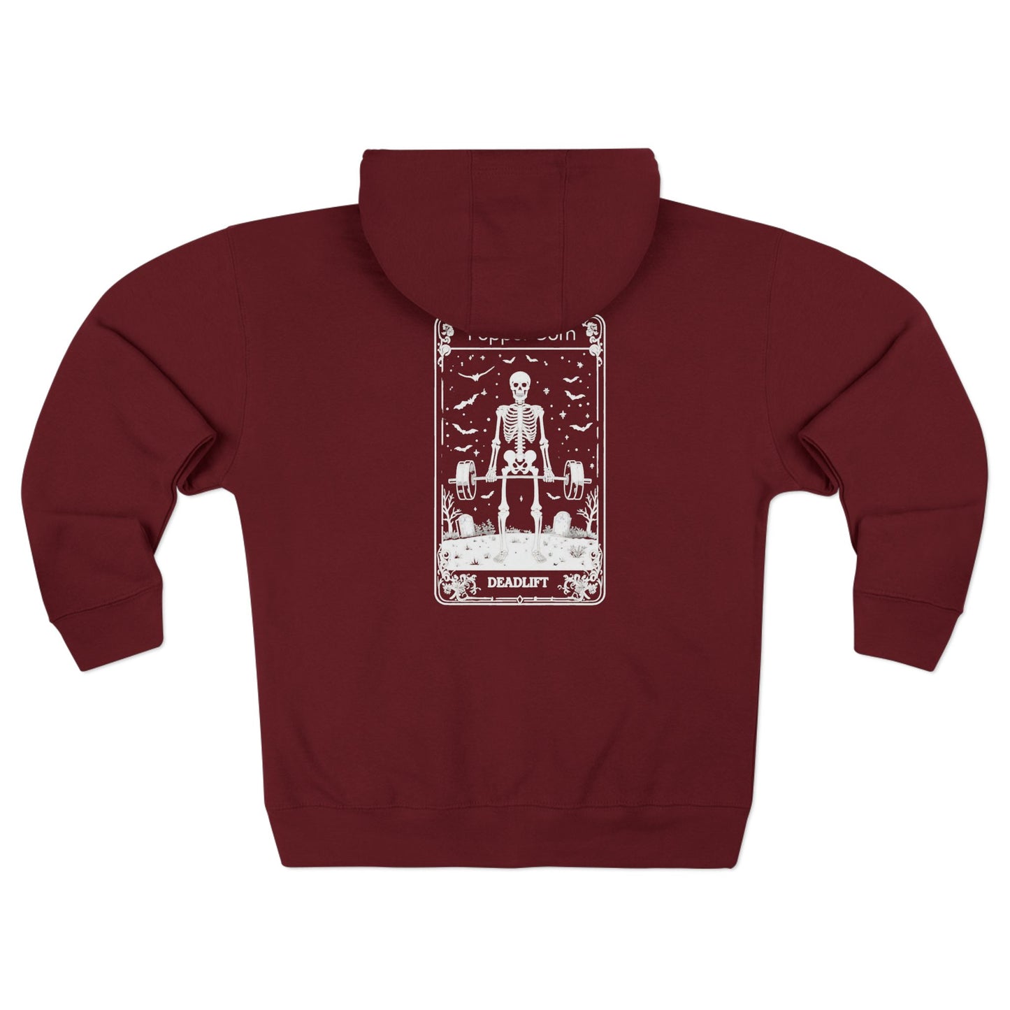 Tarot The Hierophant Zip Hoodie — Mystical Tarot Card Backprint Hoodie