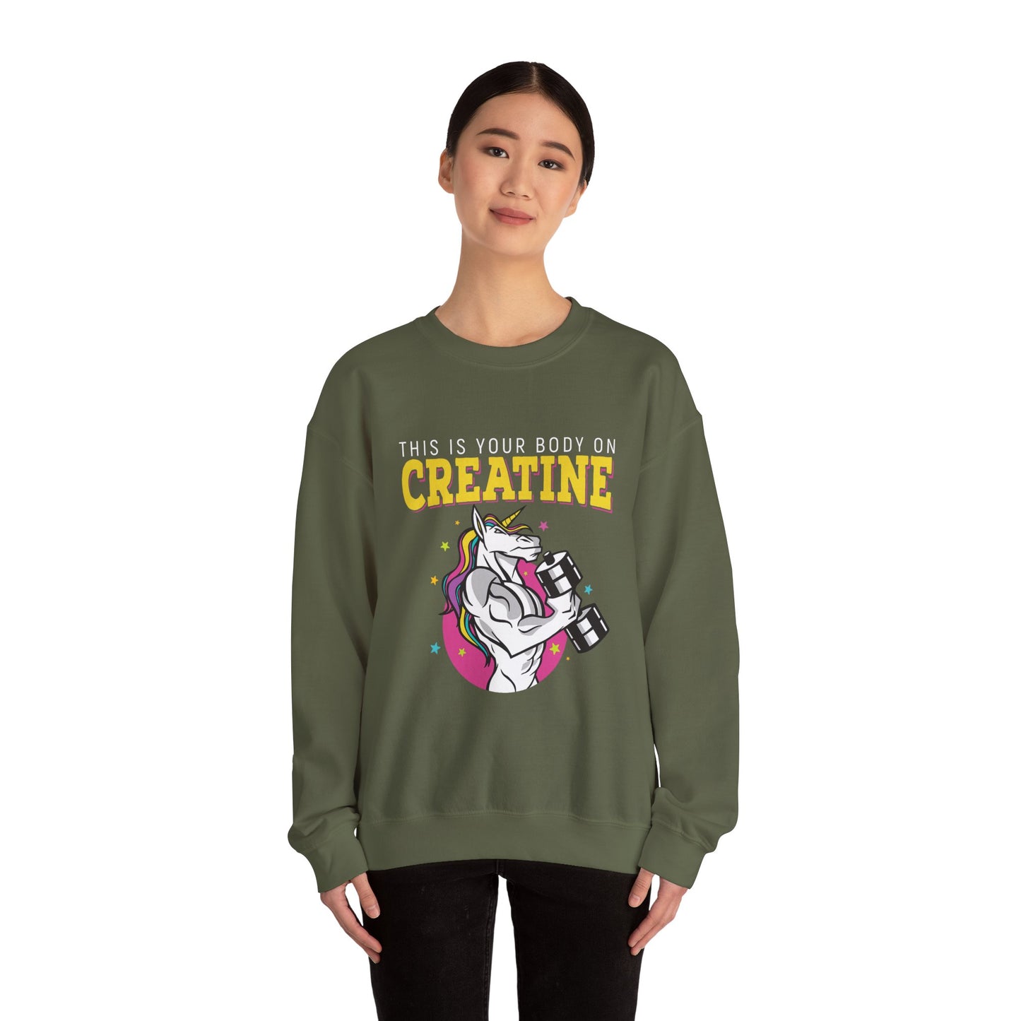 Pumped-Up Creatine Unicorn Crewneck