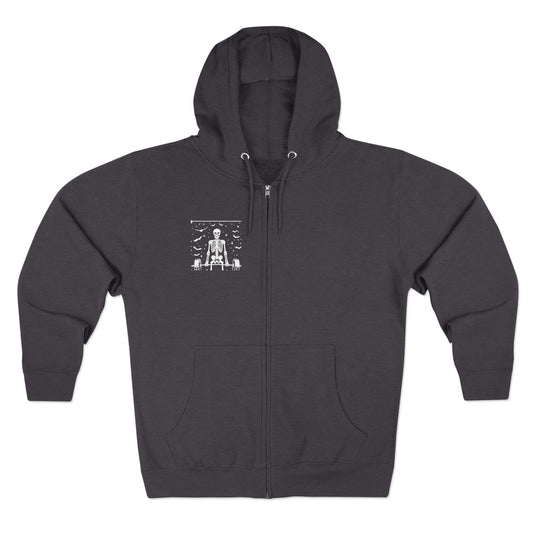 Tarot The Hierophant Zip Hoodie — Mystical Tarot Card Backprint Hoodie