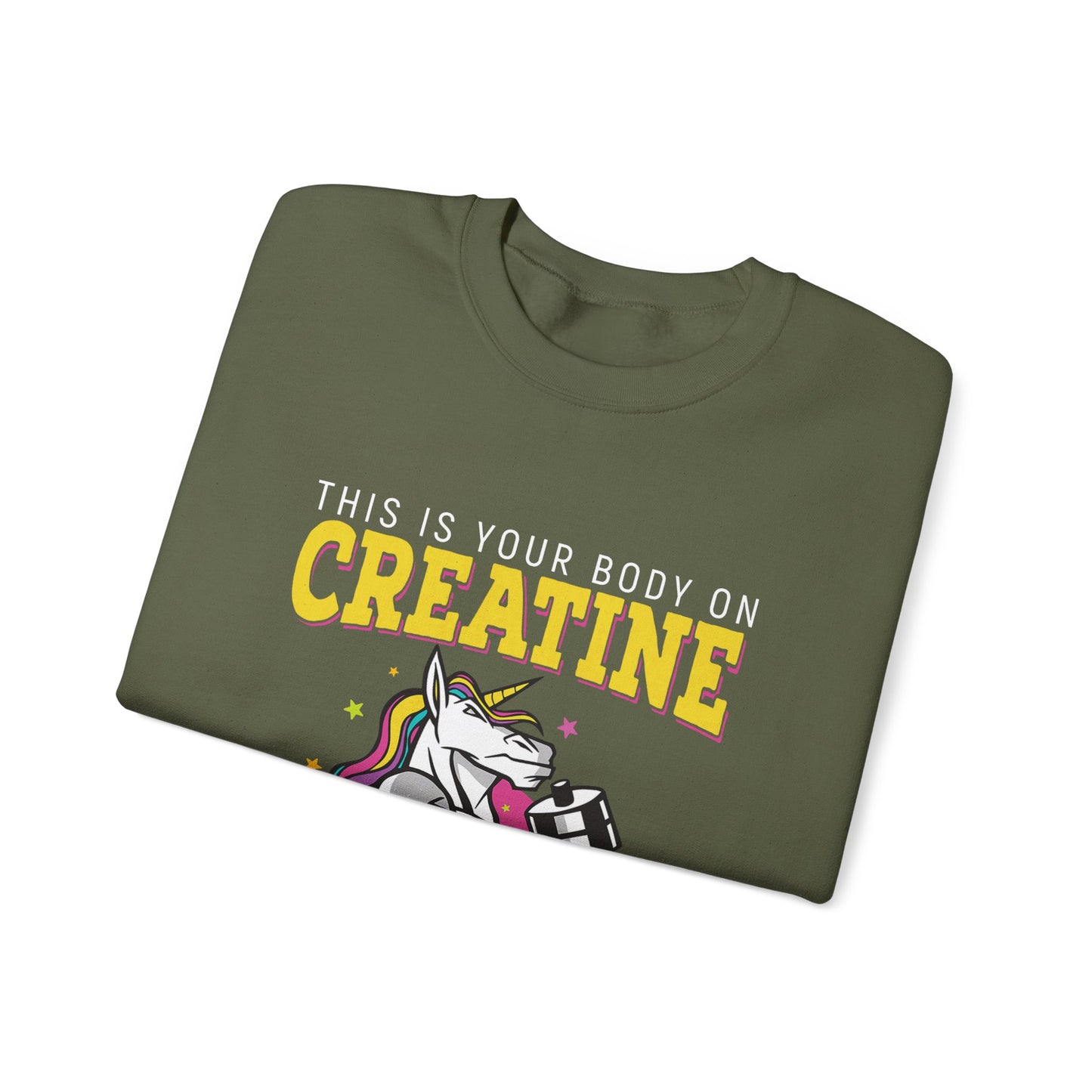 Pumped-Up Creatine Unicorn Crewneck