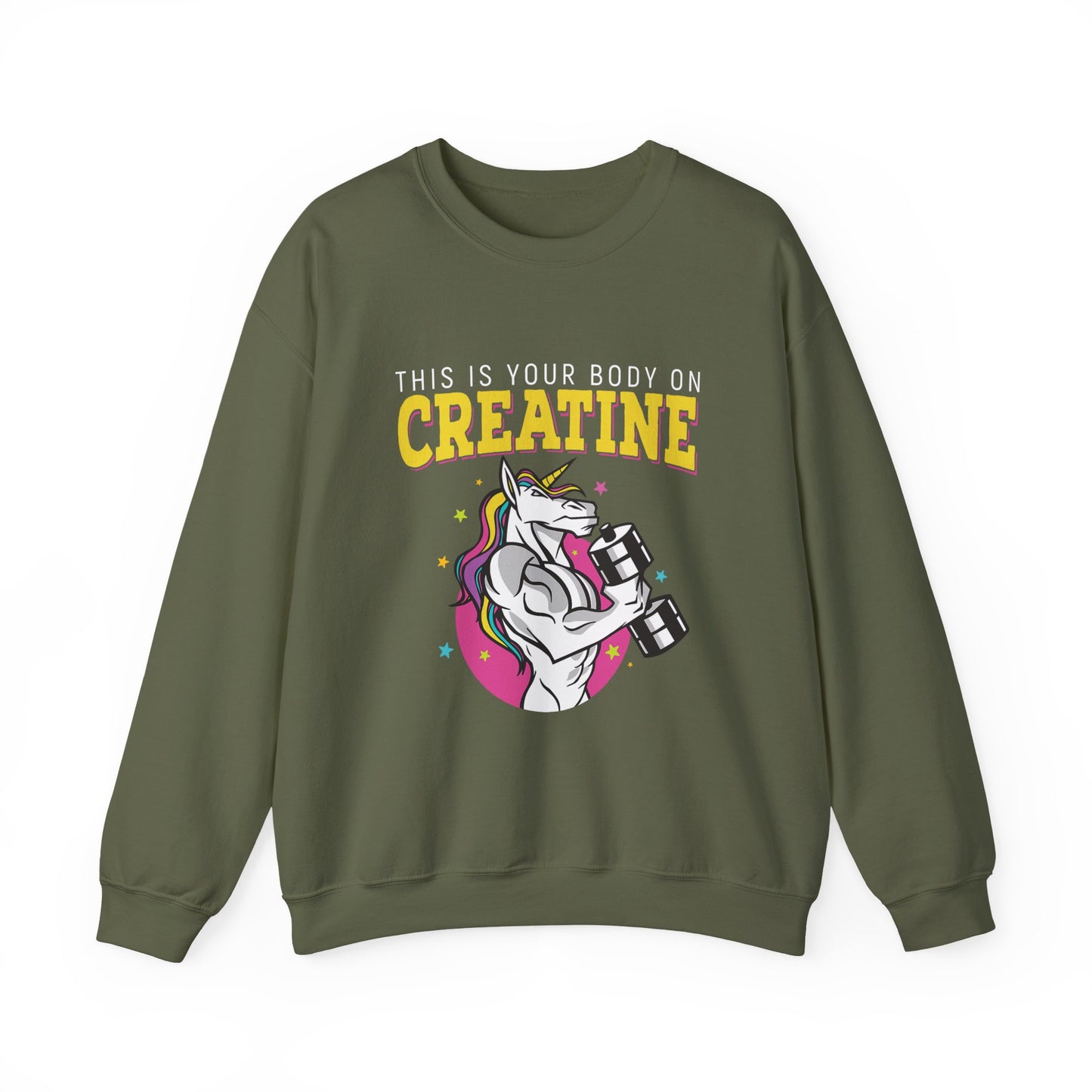 Pumped-Up Creatine Unicorn Crewneck