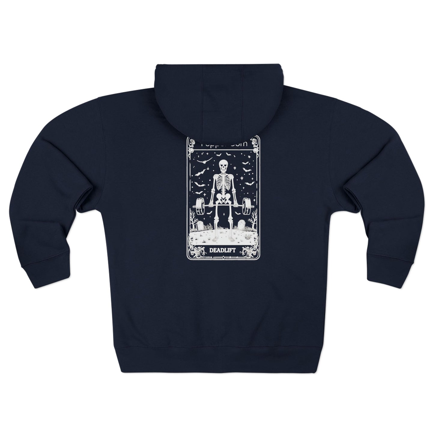 Tarot The Hierophant Zip Hoodie — Mystical Tarot Card Backprint Hoodie