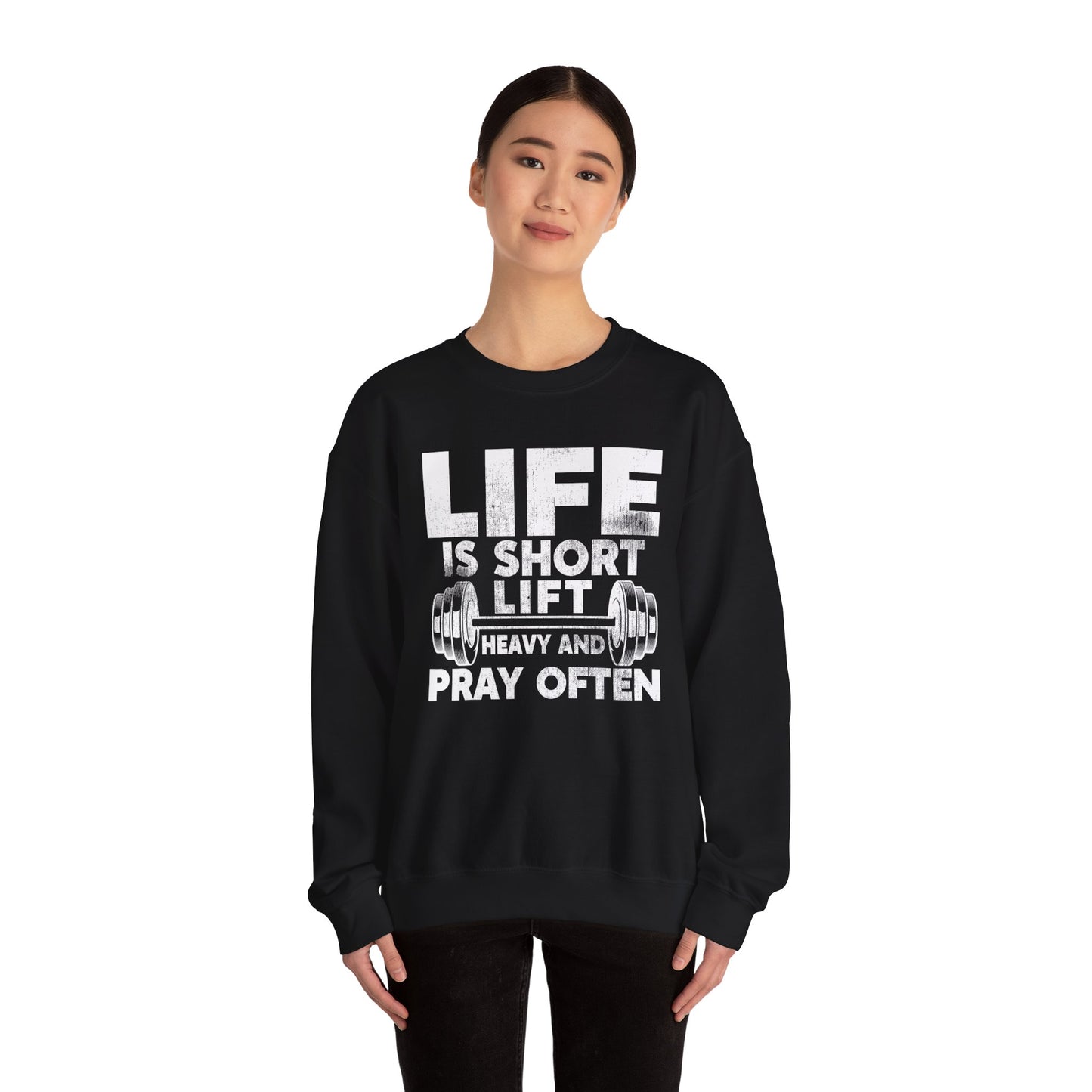 Inspiring Barbell Prayer Crewneck