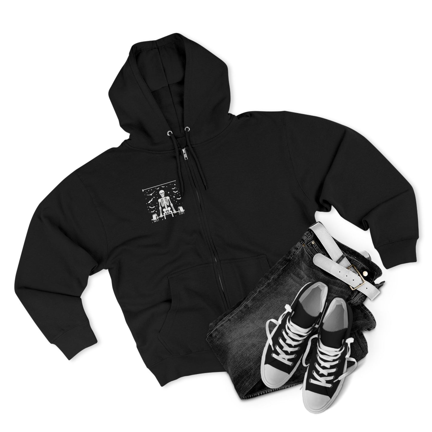 Tarot The Hierophant Zip Hoodie — Mystical Tarot Card Backprint Hoodie