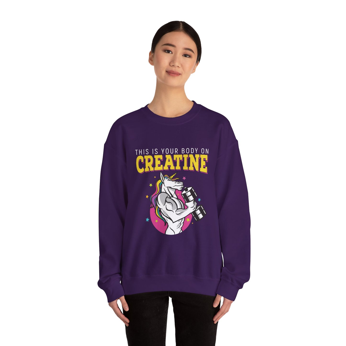 Pumped-Up Creatine Unicorn Crewneck
