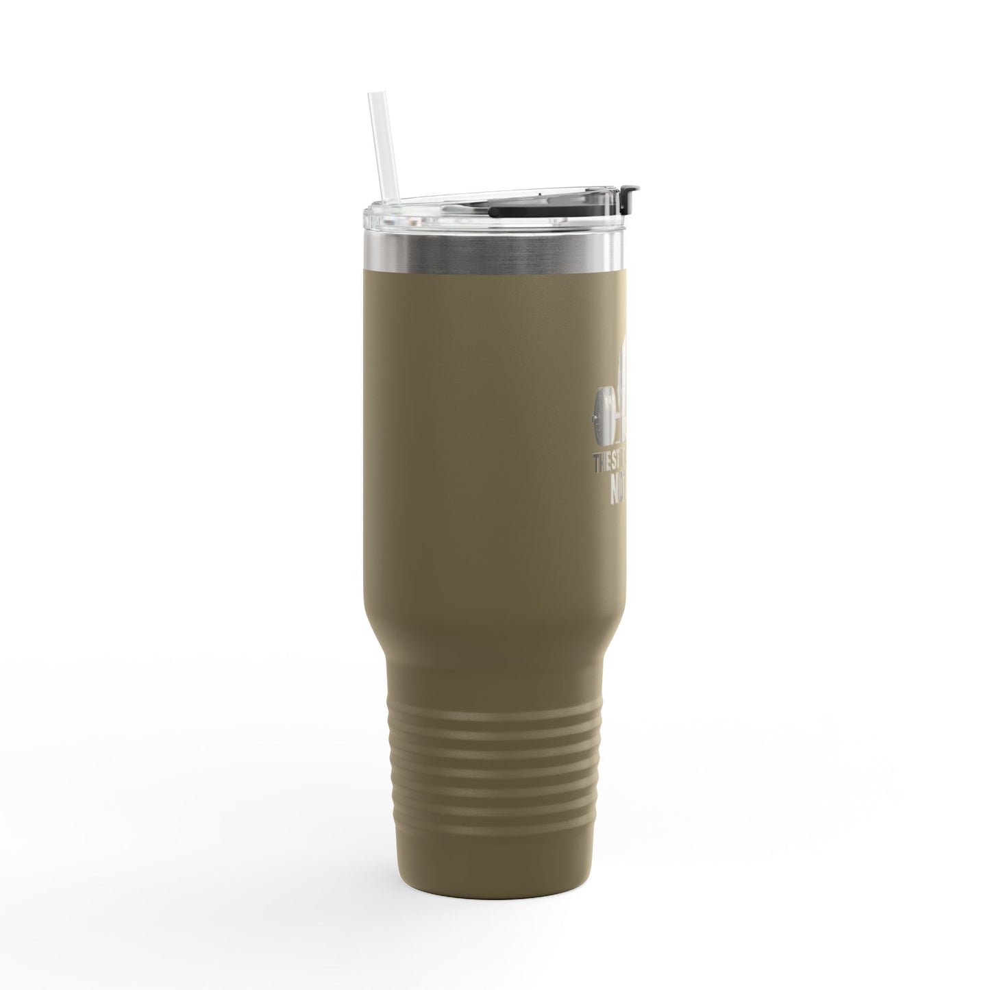 40oz Insulated Travel Mug — "The Strength Is Earned Not Given" Gym Motivation Tumbler