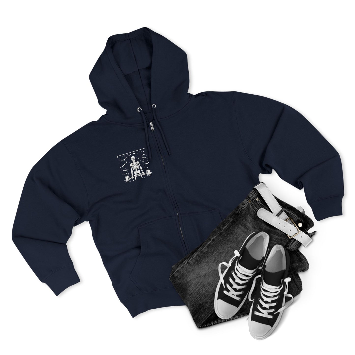 Tarot The Hierophant Zip Hoodie — Mystical Tarot Card Backprint Hoodie