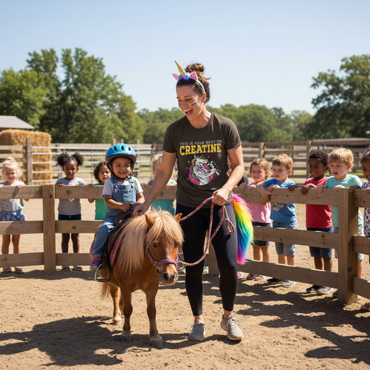 Person wearing a black t-shirt with a unicorn lifting weights Creatine Unicorn gym graphic.